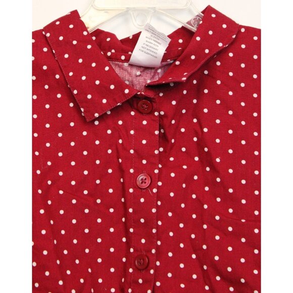 2006 Gymboree Cherry Pie Shirt sz 12 NWT Girls Red Polka Dot Button Up Bow - Picture 2 of 8